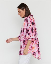 ALEXANDRA - Meeka Blouse Pink Textured Print