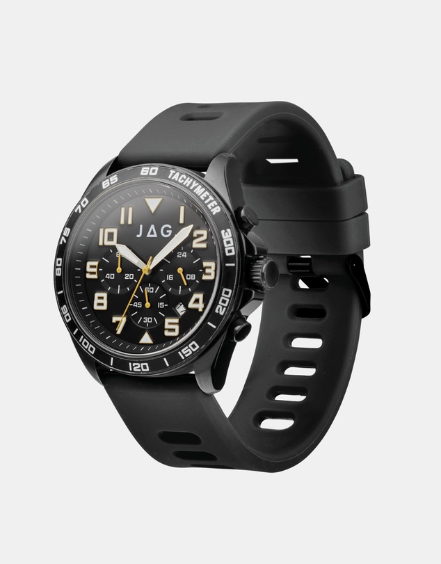 Jag - Beachport Mens Black Dial 46mm Black Watch