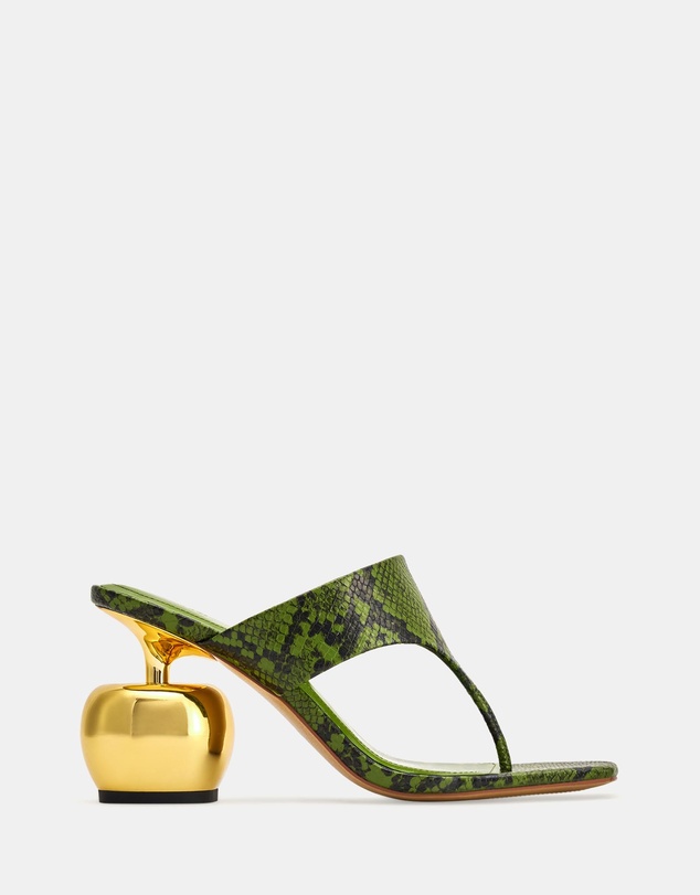 JW PEI - Naomi Snakeskin Heeled Flip Flops