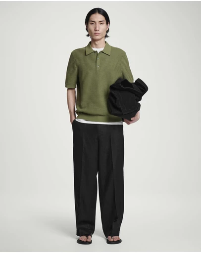 COS - Textured Knitted Cotton Polo Shirt
