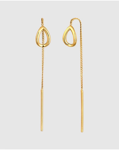 Elli Jewelry - Geometric Drop Earrings in Gold-Plated 925 Silver