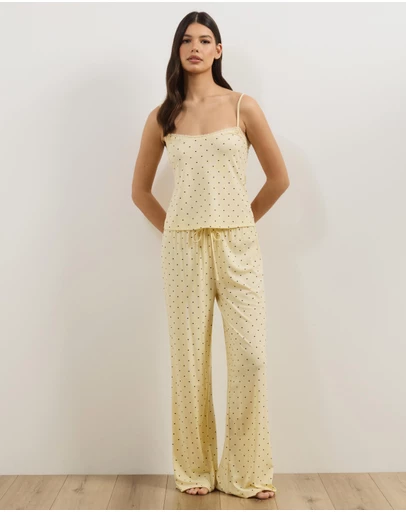 Atmos&Here - Print Pointelle Cami and Pants Pyjama Set