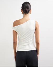 Minima Esenciales - Delphi Twist Off Shoulder Cupro Top
