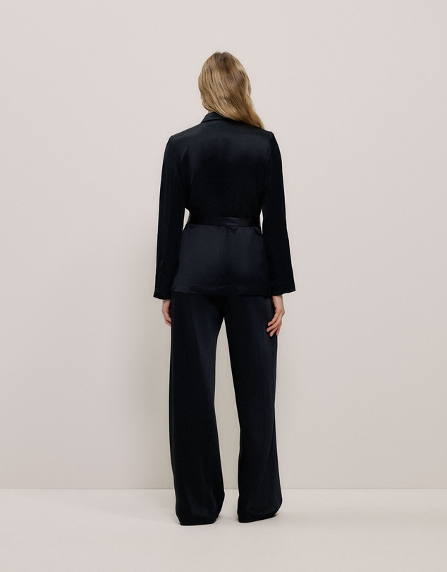 Trenery - Satin Relaxed Tailored Jacket in Black