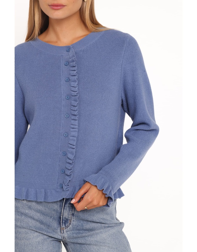 Petal & Pup - Fiori Frill Cardigan - Denim Blue