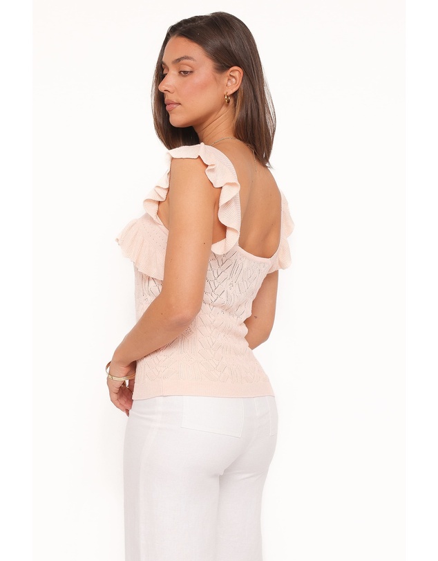 Petal & Pup - Felicia Lace Pointelle Top - Pale Pink
