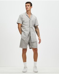 Surrounded By Ghosts - The Obsidian Linen Drawstring Shorts