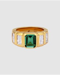 Elli Jewelry - Ring Quartz Rectangle 925 Sterling Silver