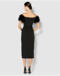 Montique - Enora Feather Trim Cocktail Dress