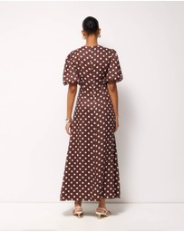 AERE - Tessa Linen Midi Dress