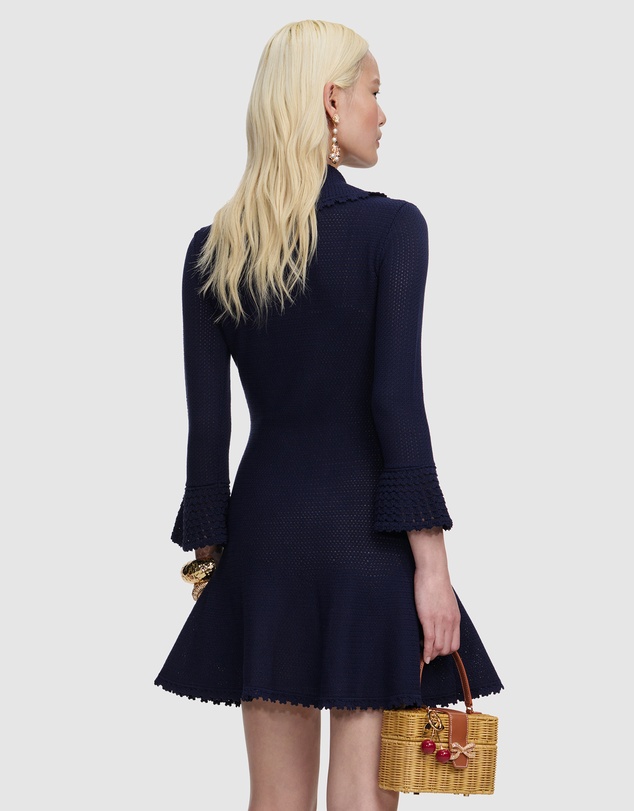 Self Portrait - Shell Embellished Knit Mini Dress