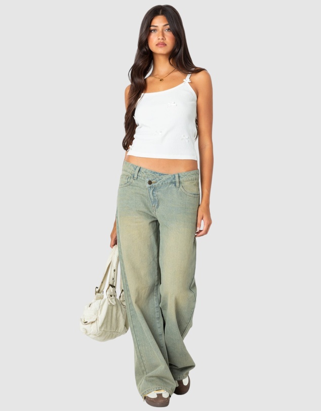 EDIKTED - Emilia ribbed bow tank top