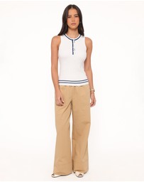 Petal & Pup - Mia Wide Leg Cropped Pant - Taupe