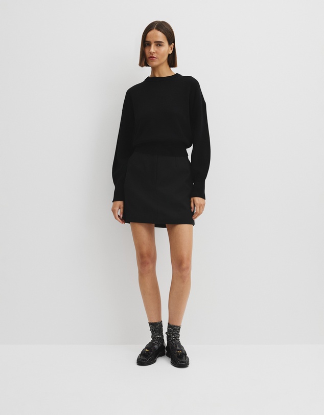 Country Road - Organically Grown Cotton Blend Crop Crew Neck Knit