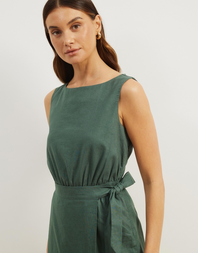 Atmos&Here - Diana Linen Blend Wrap Mini Dress