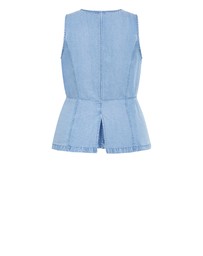 City Chic - Plus size Evani Soft Denim Vest - light wash