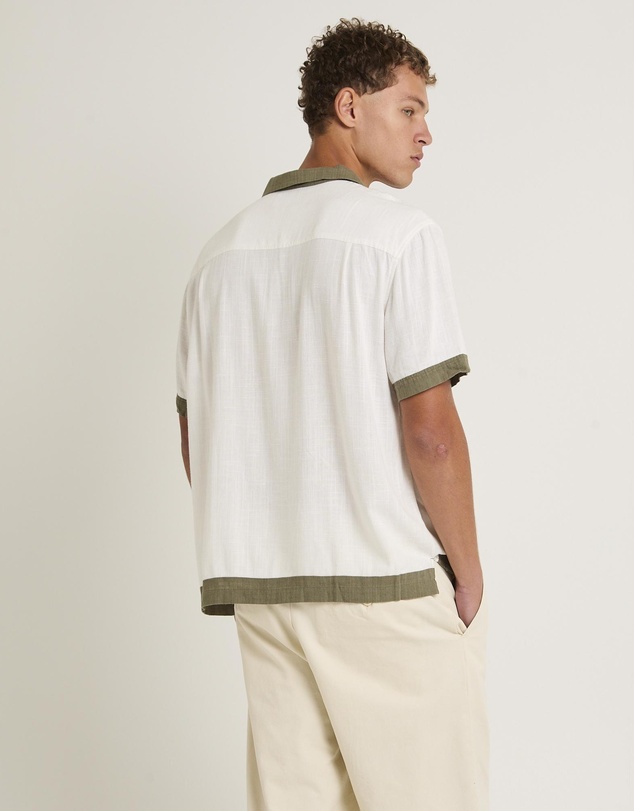 Arvust - Border Linen Short Sleeve Shirt