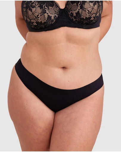 Bras N Things - Smooth Comfort Lace Bikini Knicker - Black