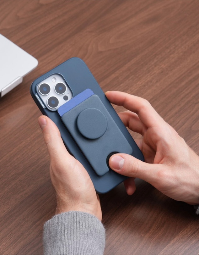 PopSockets - PopWallet+ MagSafe Softgoods Phone Wallet Card Holder+ Magnetic Adapter Ring