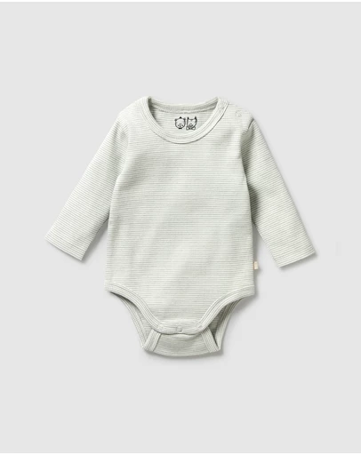 Wilson & Frenchy - Organic Stripe Rib Long Sleeve Bodysuit - Babies