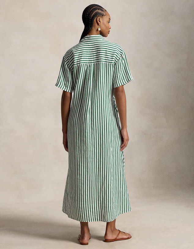 Polo Ralph Lauren - Striped Linen-Cotton Drawcord Shirtdress
