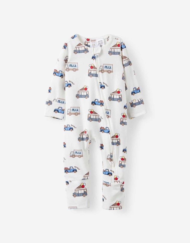 Cotton On Kids - Growie Long Sleeve Zip Romper