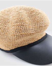 Miz Casa and Co - Elisse Foldable Raffia Weave Bakerboy Hat
