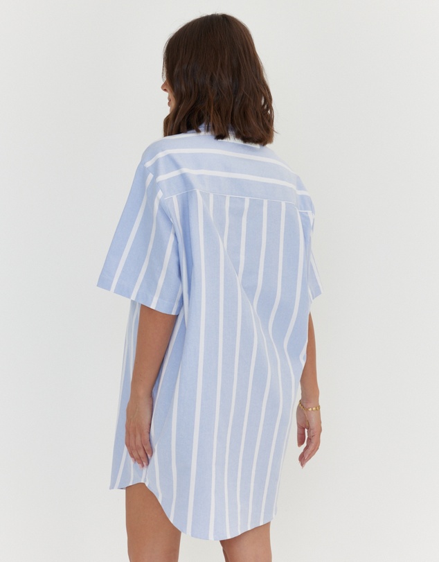 ALEXANDRA - Apex Dress Chambray Blue Stripe