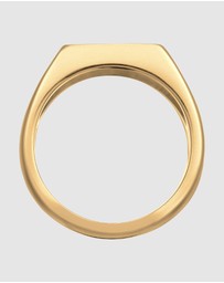 Kuzzoi - ICONIC EXCLUSIVE - Ring Men Signet in 925 Sterling Silver Gold Plated