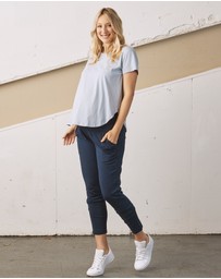 Angel Maternity - Maternity Cotton Tee -  Blue