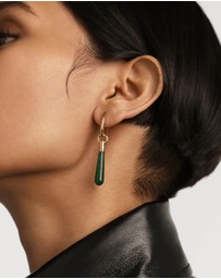 PDPAOLA - Green Aventurine Large Jupiter Hoop Earrings