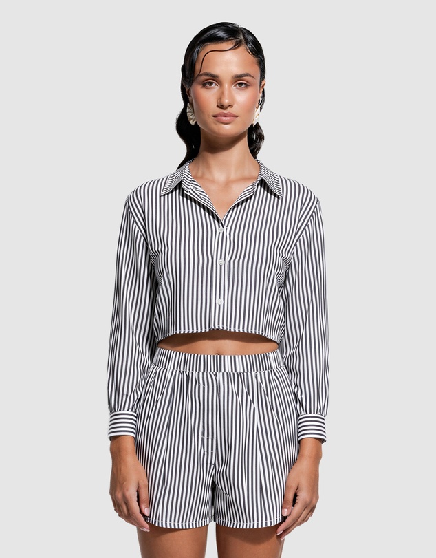 GINIA - Franca Stripe Crop Shirt