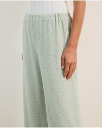 Atmos&Here - Alba Textured Wide Leg Pants