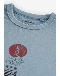 NEXT - Blue Garment Dye Tiger Back Print Graphic T-Shirt