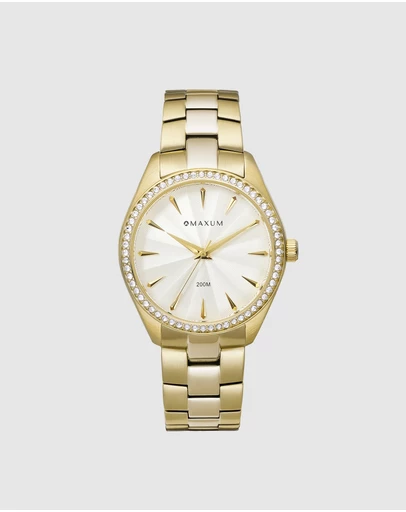Maxum - Sydney - White Dial, Gold Tone Case & Bracelet