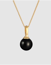 Elli Jewelry - Necklace Bead Synthetic Pearl Round Classic In 925 Sterling Silver Gold Plated