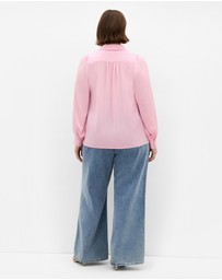 City Chic - Plus size Hadlee Long Sleeve Shirt - dusty pink