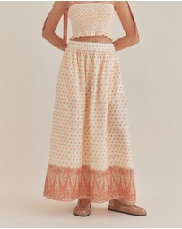 Amelius - Peach Paisley Maxi Skirt