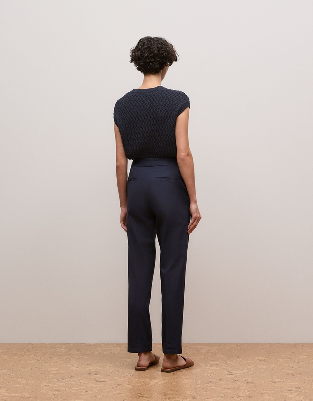 Trenery - Cotton Bi-stretch Pant in Night Sky