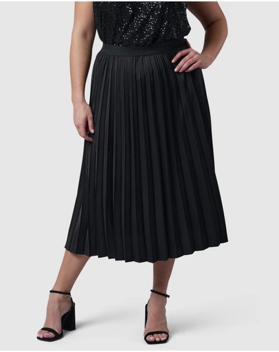 Pink Dusk by Curve Project - My Best Pleated Satin Skirt
