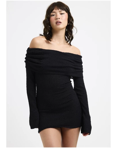 Alice In The Eve - Naya Boucle Off Shoulder Mini Dress
