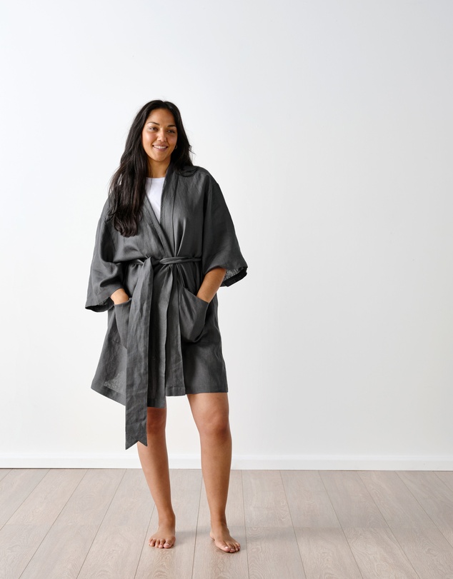 Linen House - Nimes Pure Linen Short Robe