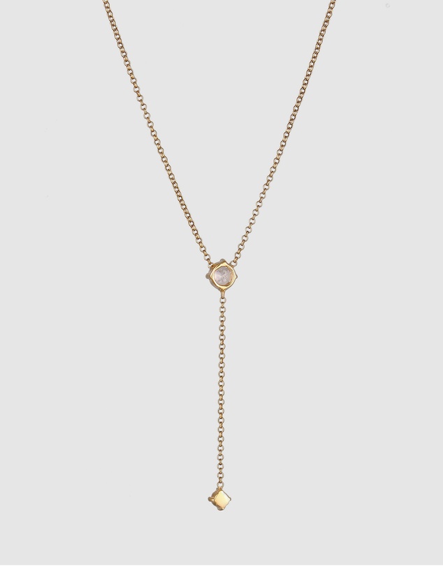 Elli Jewelry - Necklace Y with Zirconia 925 Sterling Silver Gold-plated