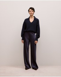 Trenery - Satin Bias Cut Pant in Night Sky