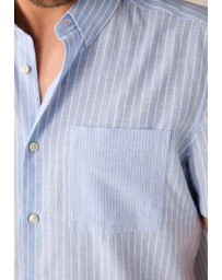 NEXT - Linen Blend Stripe Short Sleeve Shirt