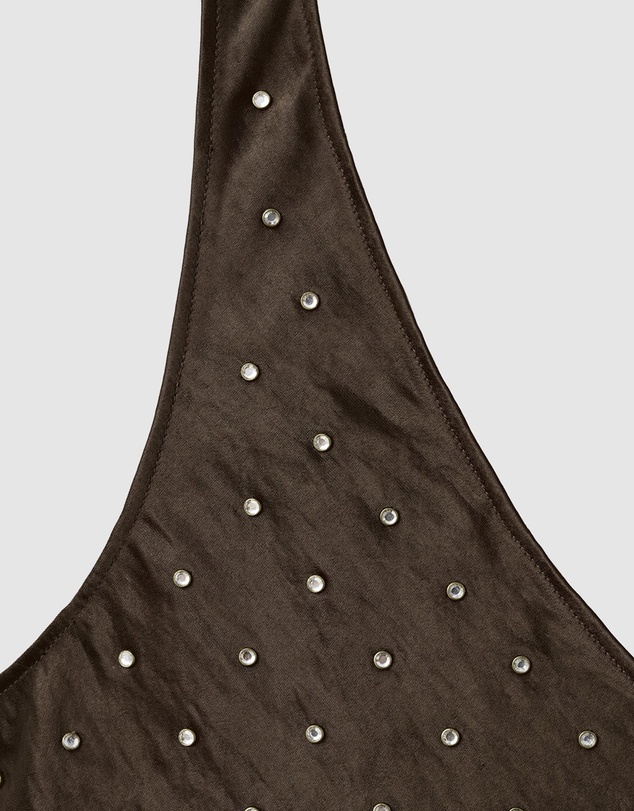 M.N.G - Satin Crinkled-Effect Top With Crystals