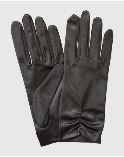 DENTS - Ruched Satin Wrist Length Evening Gloves