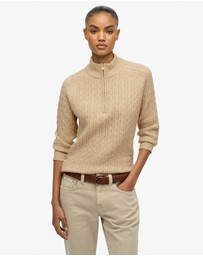 Superdry - Brushed Cable Half Zip Knit