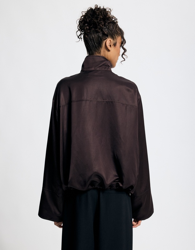 Lover - Sienna Satin Funnel Neck Bomber Jacket