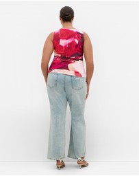 City Chic - Lidia Ruched Print Top